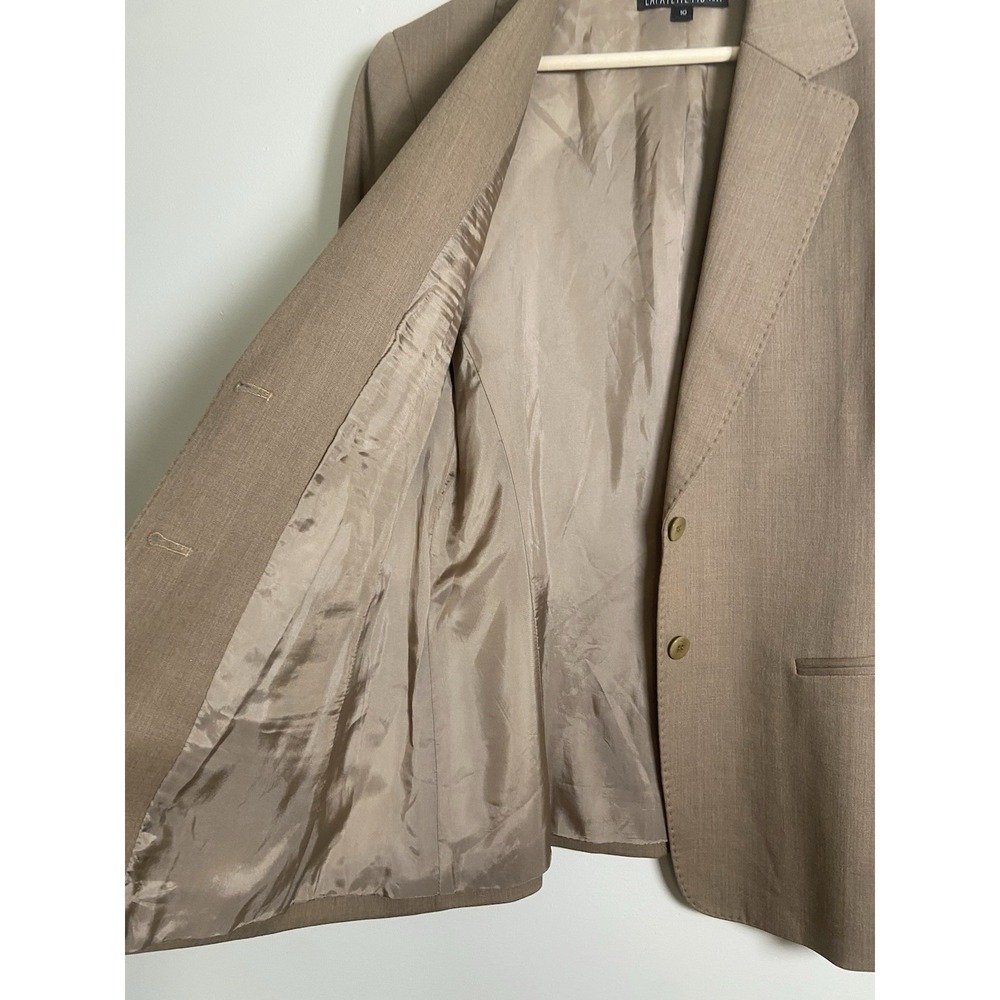 Lafayette 148 New York Tan Wool Blend Tailored Blazer Jacket Size 10 Career - Picture 12 of 12
